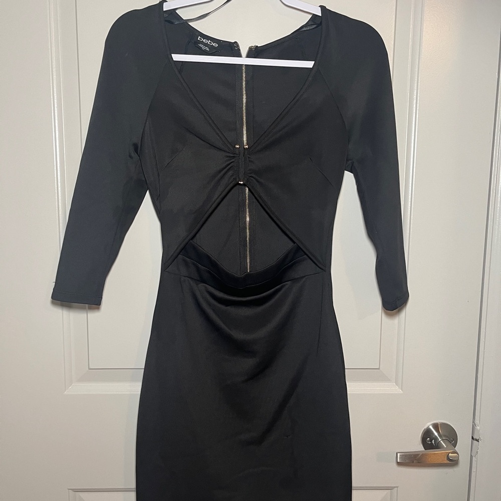 Bebe Black Long Sleeve Dress